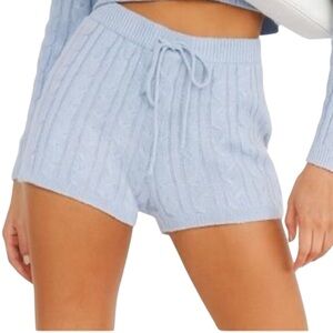 It’s Our Time light blue cable knit lounge shorts Size Medium